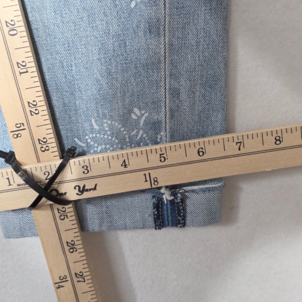 Lucky Brand Jeans Womens 2/26 Blue Floral Print Straight Leg Denim 100% Cotton - Picture 9 of 10
